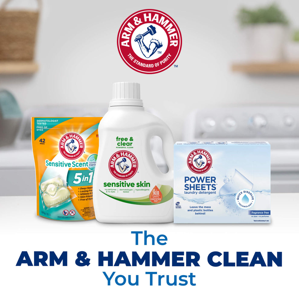 Power Sheets Laundry Detergent, Fragrance Free | ARM & HAMMER™ – Arm ...